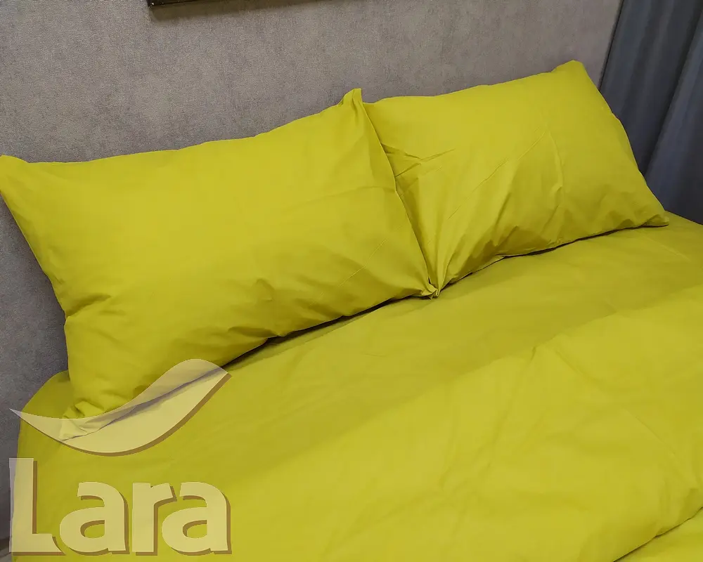 Постільна білизна LARA бязь d11192d Yellow двоспальна - фото 3