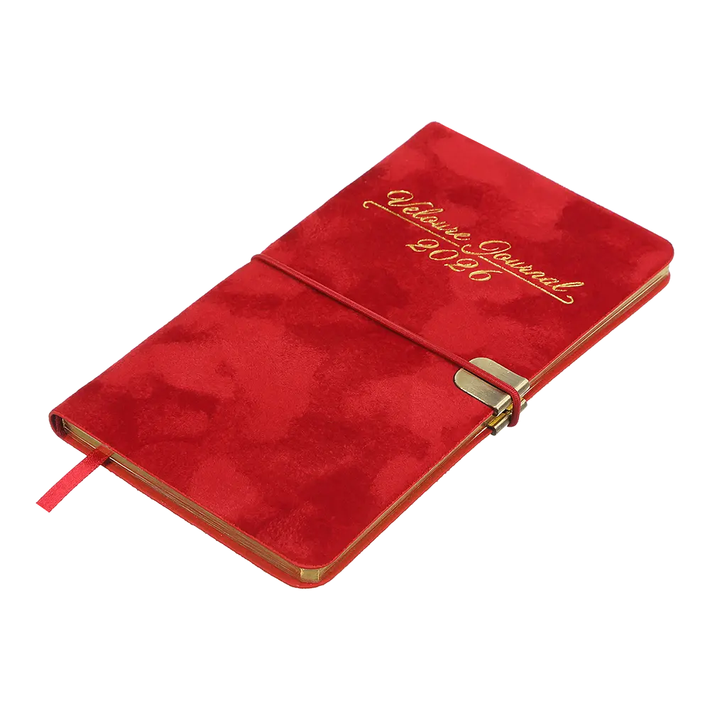 Щотижневик датований Buromax Velour 2026 85 x 153 мм штучна шкіра червоний (BM.2891-05) - фото 2