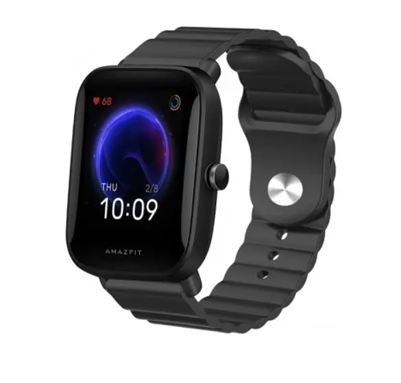 Ремінець BeWatch для Amazfit BIP/Bip Lite/Bip U/Pro/Mini/GTS/GTS 2 (E)/GTR 42мм силіконовий 20 мм Wave Чорний (1010701) - фото 4
