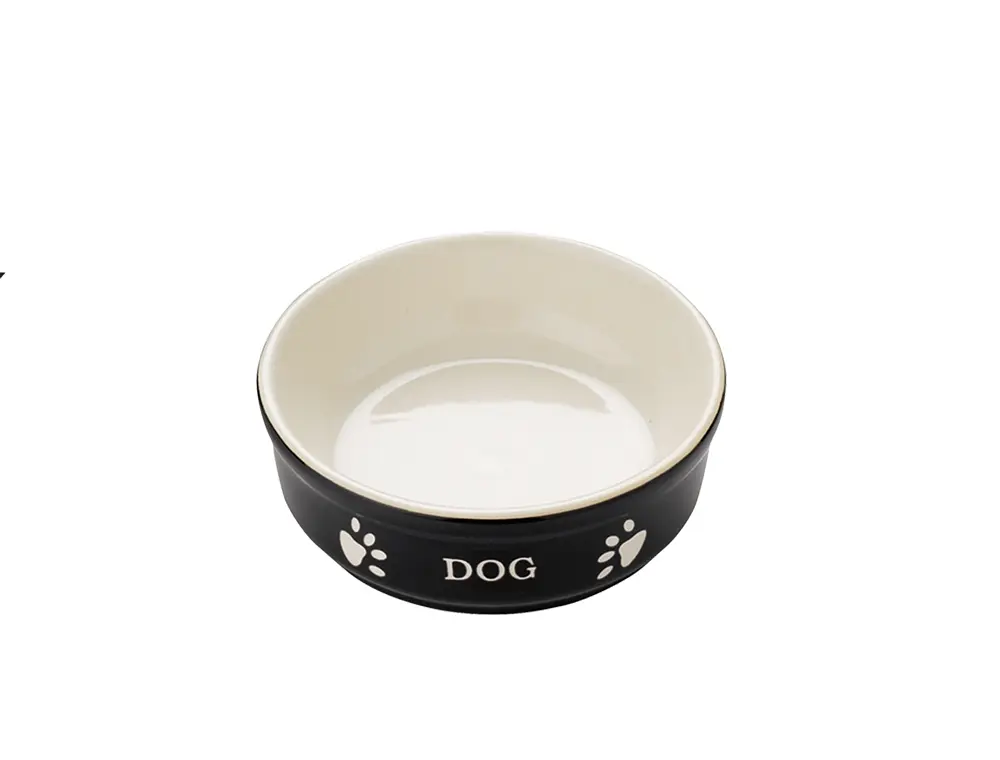 Миска для собак Nobby DOG керамічна чорно-бежева 11x4 см 130 мл 68764