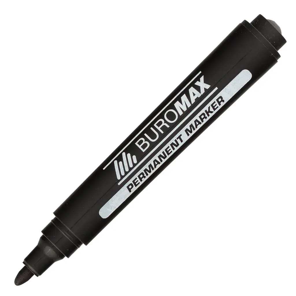 Маркер Buromax Permanent "JOBMAX", round tip, black (BM.8700-01) - фото 2