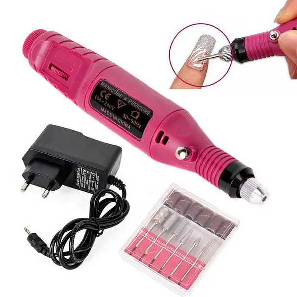 Портативний фрезер-ручка для манікюру ZS 100 20000 об/хв. pink міні фрезер Nail Dryer DM-100 - фото 3