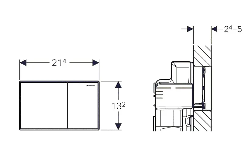 Клавіша змиву Geberit Sigma60 скло чорне 115.640.SJ.1, Чорний - фото 2