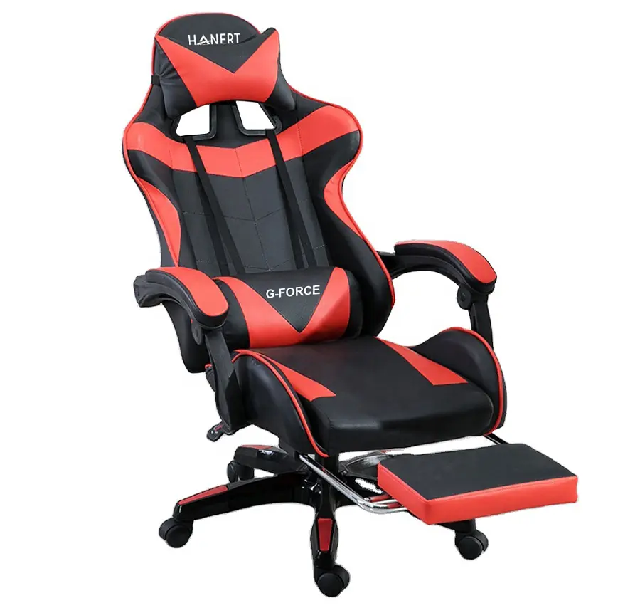 Крісло геймерське Hanert G-Force з підставкою для ніг Black/Red - фото 3