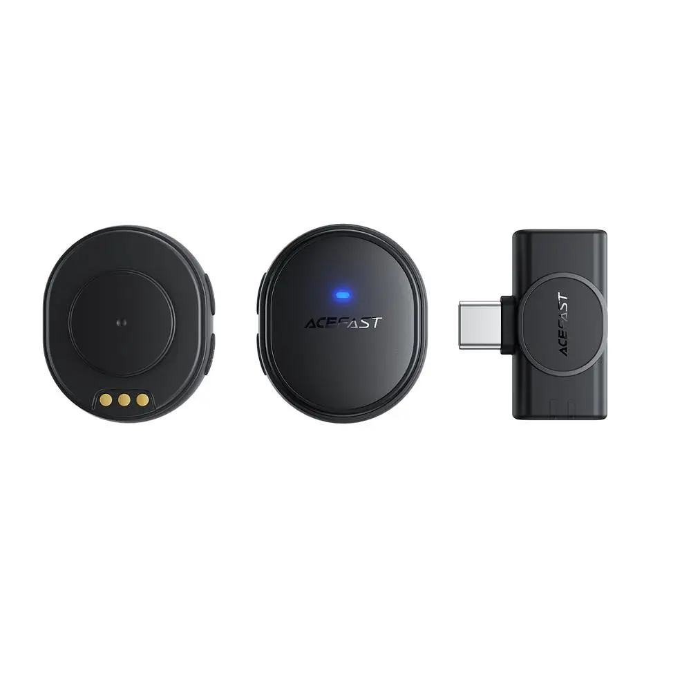 Бездротова мікрофонна система ACEFAST R3 dual-mic (Type-C) Black (6974316285847) - фото 5