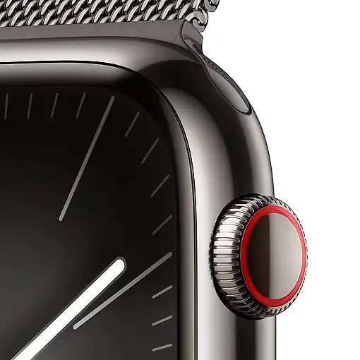 Смарт-годинник Apple Watch Series 9 GPS + Cellular 45mm Graphite Stainless Steel with Graphite Milanese Loop (MRMX3) [92677] - фото 7
