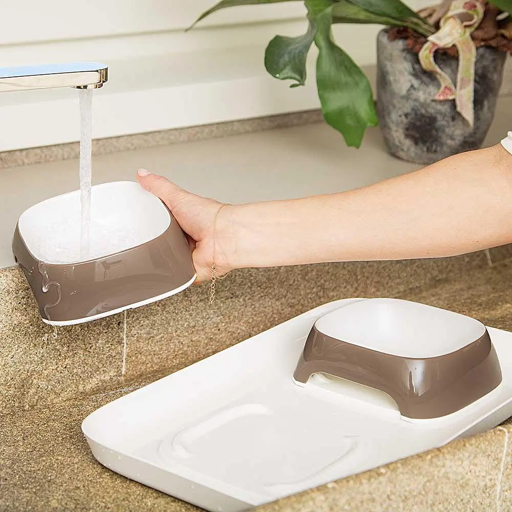 Миски на підставці для собак та котів Ferplast Glam Tray Extra Small пластикові сірі 40x23x4.5 см 400 мл 71908321 - фото 3