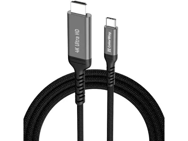Кабель ColorWay USB-C to HDMI M 2 м 4K60Hz Black (CW-CBCHD077-BK)