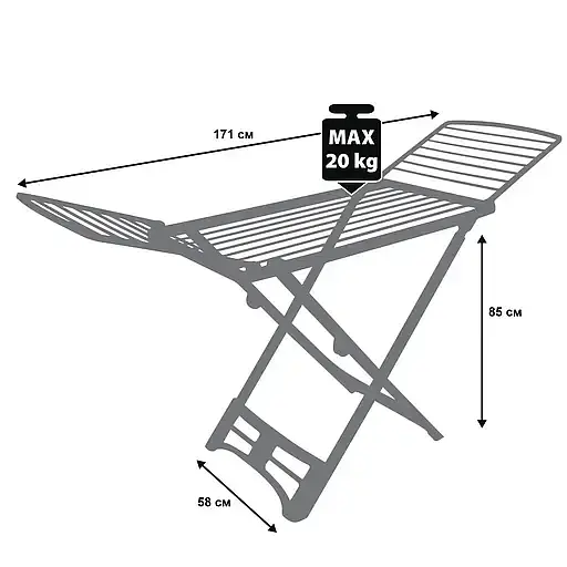 Сушарка для білизни підлогова Casa Si Resin White (CS92066Q01) - фото 7