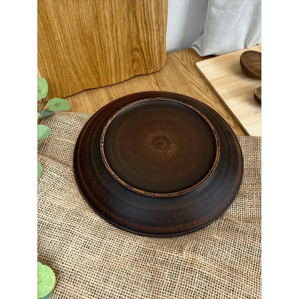 Тарілка 26 см керамічна (глиняна) різьблена Декор - фото 2