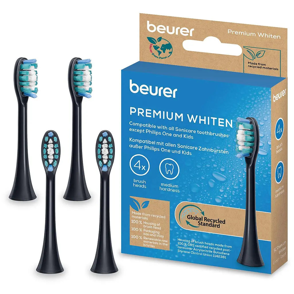 Beurer Насадки для зубних щіток Beurer SC 30/50 Premium Whiten, для відбілювання, 4 шт. - фото 4