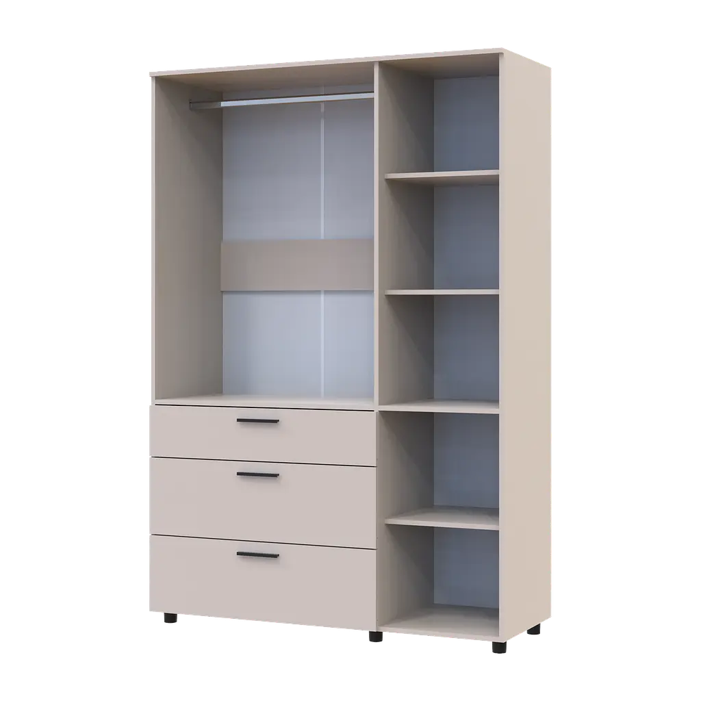 Шафа для одягу Doros Торн Кашемір 3 ДСП/3Ш (штанга) 135х51.6х200 (44900497) - фото 9