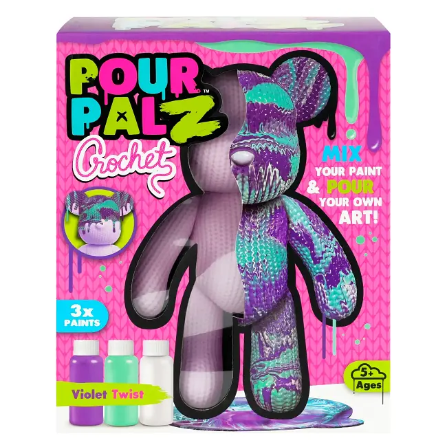 Набір для творчості ToyMonster Pour Palz Флюїд Арт Ведмедик Фіолетовий вайб S4 В'язані дива (FC-G0004C) - фото 3