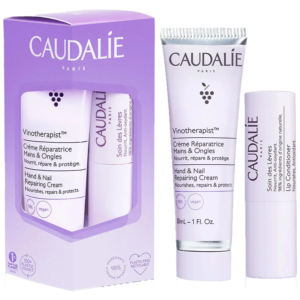 Набір Caudalie LipHand Duo: Зволожуючий кондиціонер для губ, з антиоксидантним ефектом, 4,5 г + Крем для рук і нігтів, 30 мл (2735-1) - фото 2