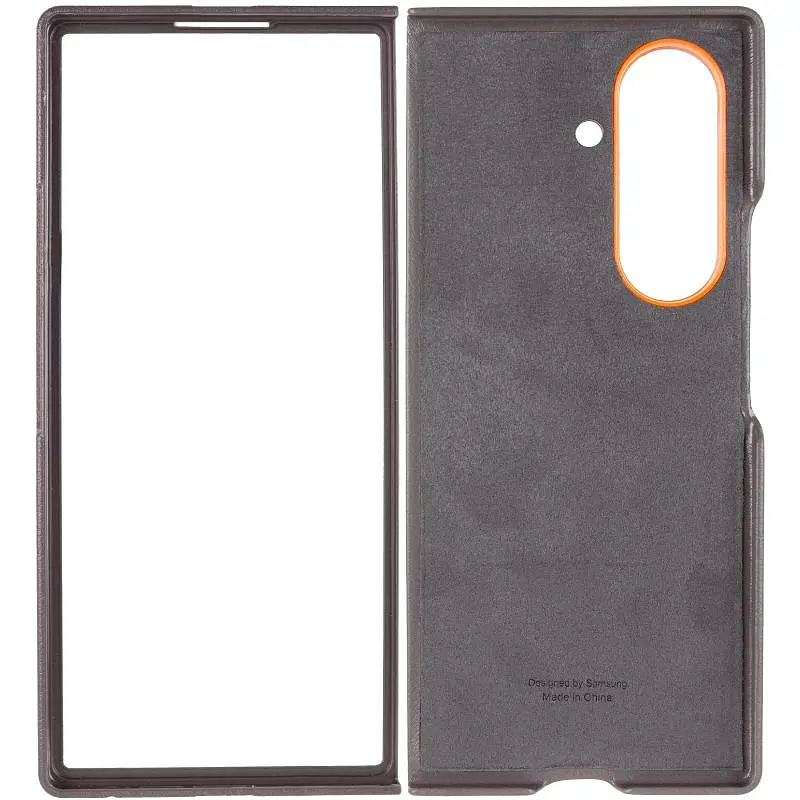 Кожаный чехол Leather Case (AAA) with stand для Samsung Galaxy Z Fold7 Gray - фото 3