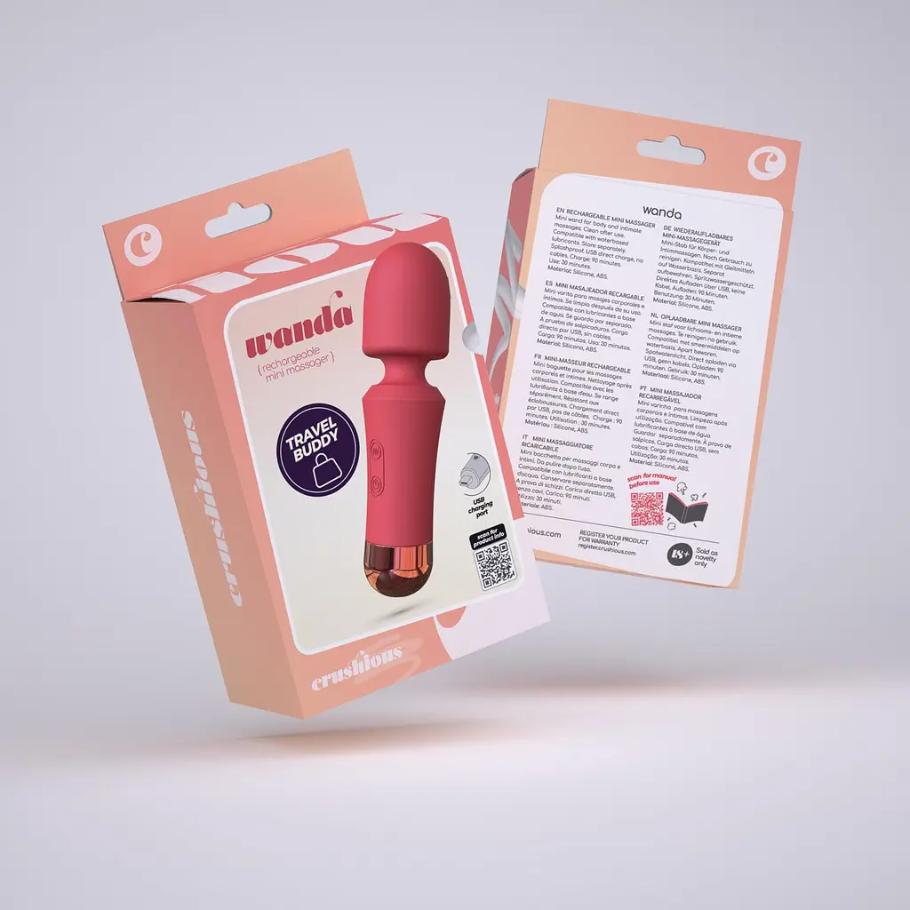 Вибромассажер Crushious Wanda 12.5 см (красный) - фото 10