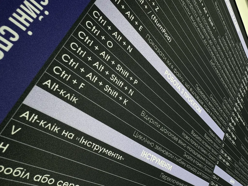 Великий килимок для мишки WorkPlaceShop Поєднання клавіш для After Effects 900 x 300 мм - фото 2