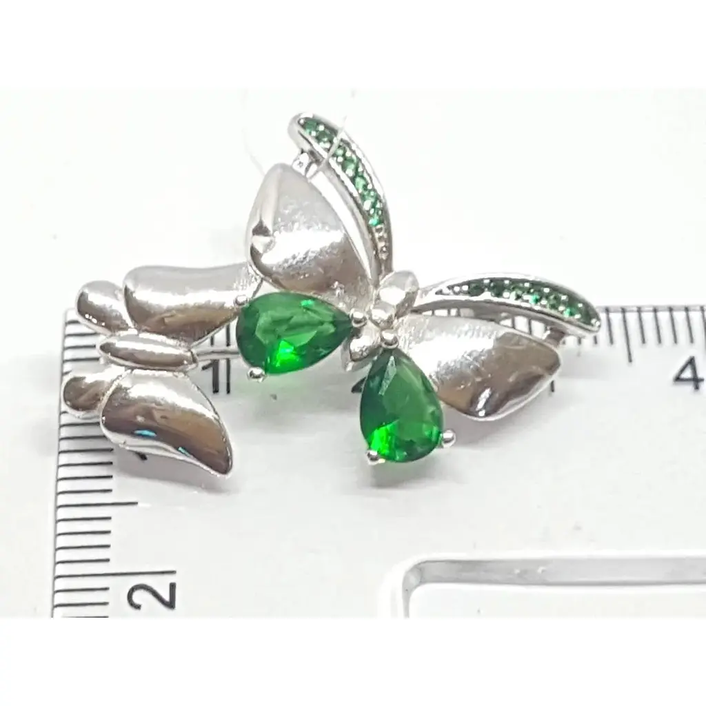 Серебряная брошь Подиум Бабочка с фианитами. TBR0177 - фото 3