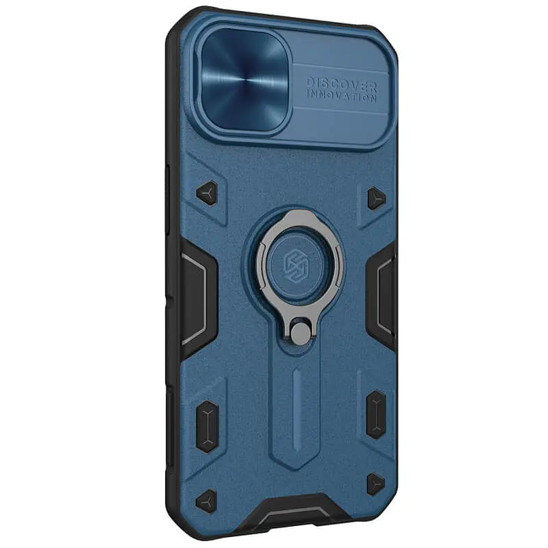 TPU+PC чохол Nillkin CamShield Armor no logo (шторка на камеру) для Apple iPhone 13 Pro Max (6.7) Синій - фото 4