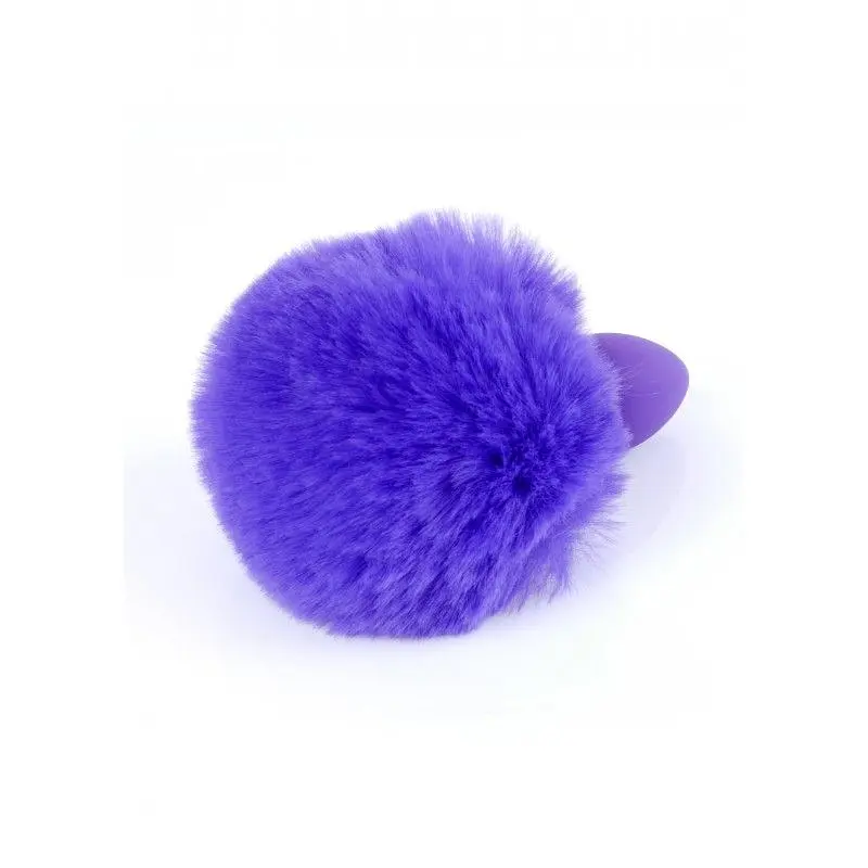 Анальна пробка з хвостом B-Series Jewellery Silicon PLUG Bunny Tail Purple, 6,5х2,7 см, фіолетовий - фото 3