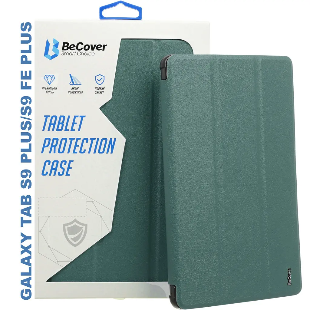 Чохол до планшета BeCover Smart Case Samsung Tab S9 Plus (SM-X810/SM-X816)/S9 FE Plus (SM-X610/SM-X616) 12.4" Dark Green (710323) - фото 2