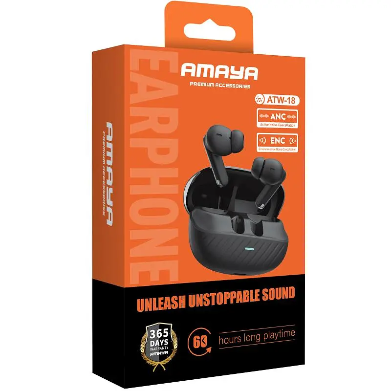 Беспроводные TWS наушники Amaya ATW-18 ANC+ENC Black - фото 2