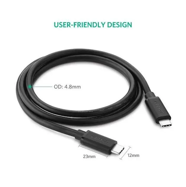 Кабель зарядний UGREEN US286 USB 2.0 Type-C to Type-C PD QC 4.0 1М Black (50997) - фото 8