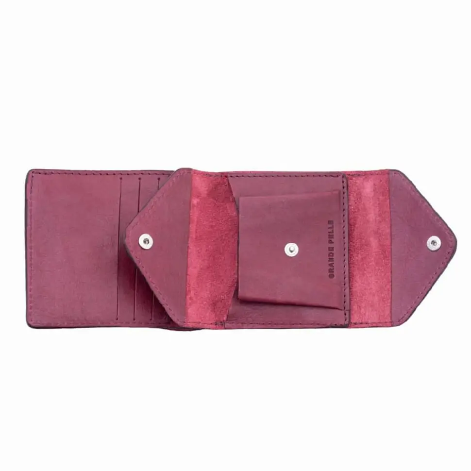 Мужское кожаное портмоне бордовое GRANDE PELLE 11.5х9х1.5 см acs0032108 - фото 2