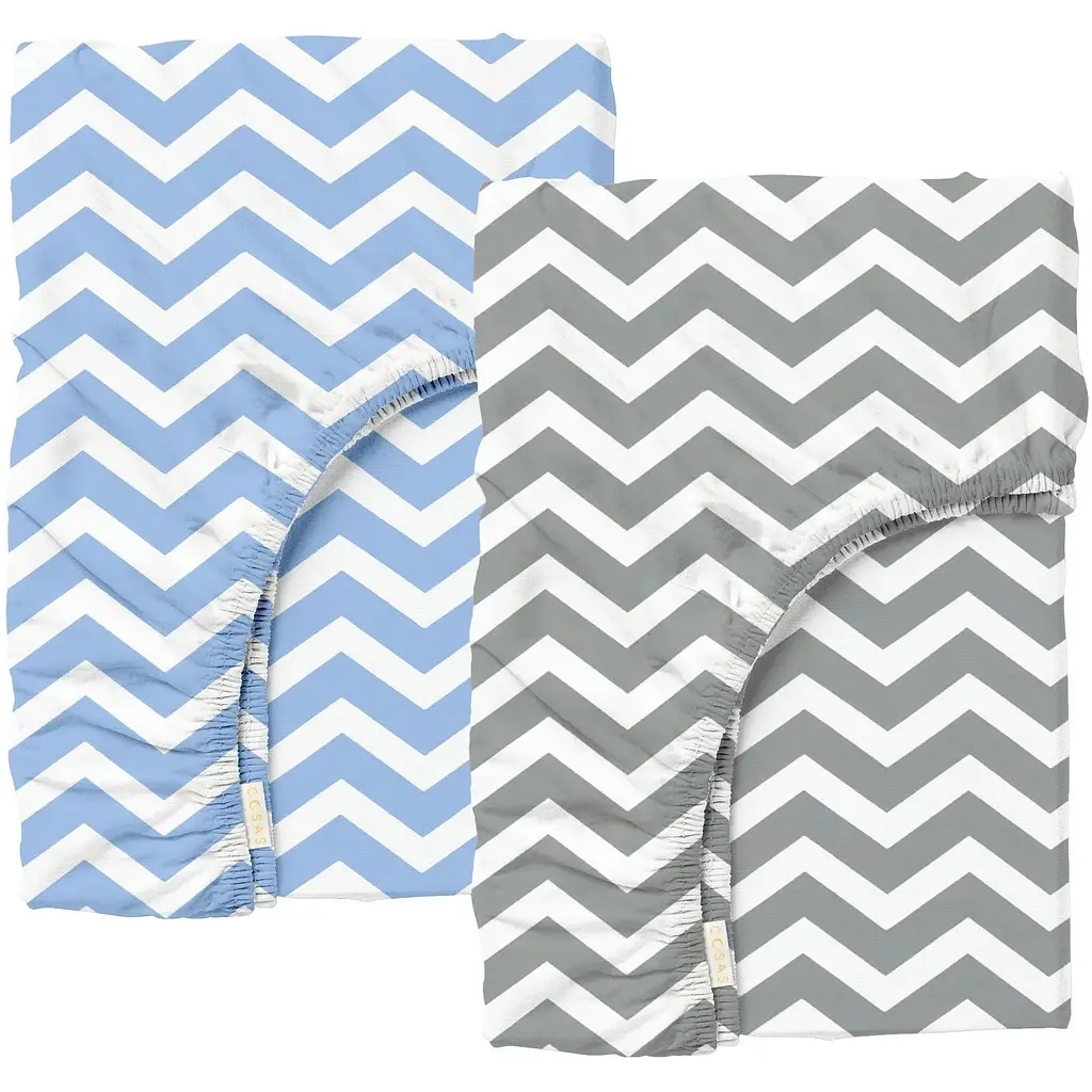 Набір простирадло на резинці Cosas B&G Zigzag 60х120х12 см (SetSheet_ZigBlue_ZigGrey_120x60)