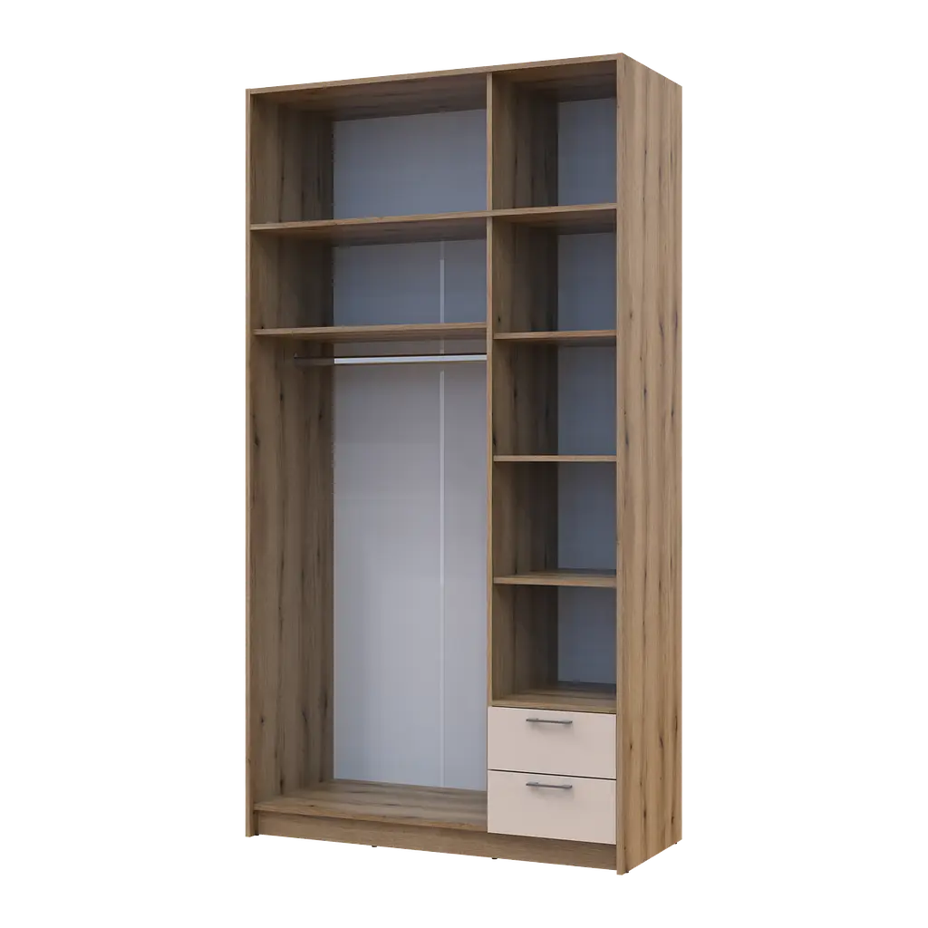 Шафа для одягу Doros Ронді з антресолей Дуб Артизан/Кашемір 3ДСП 121х52х236 (80737819) - фото 4