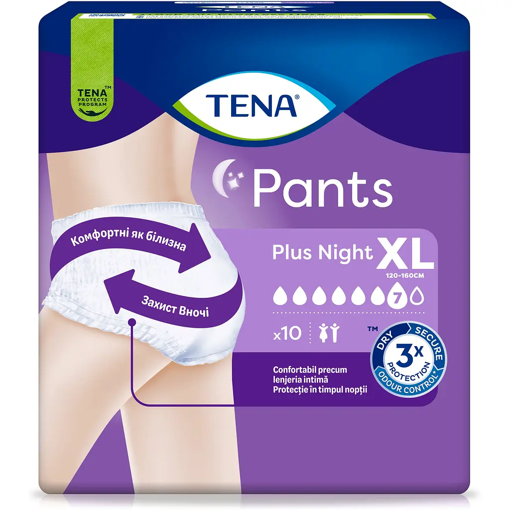 Труси-підгузки для дорослих Tena Pants Plus Night Extra Large 10 шт. - фото 2