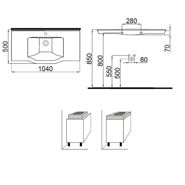 Раковина Idevit Neo Classic 50x103 3301-1005-0088, Білий - фото 3