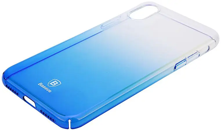Чехол Baseus Glaze Case для Apple iPhone X/Xs Transparent Blue (WIAPIPHX-GC01) - фото 2