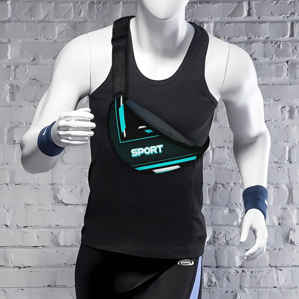 Сумка-бананка мужская/женская Sport 32×16 см с расширителем поясная сумка или сумка через плечо (02876) - фото 2