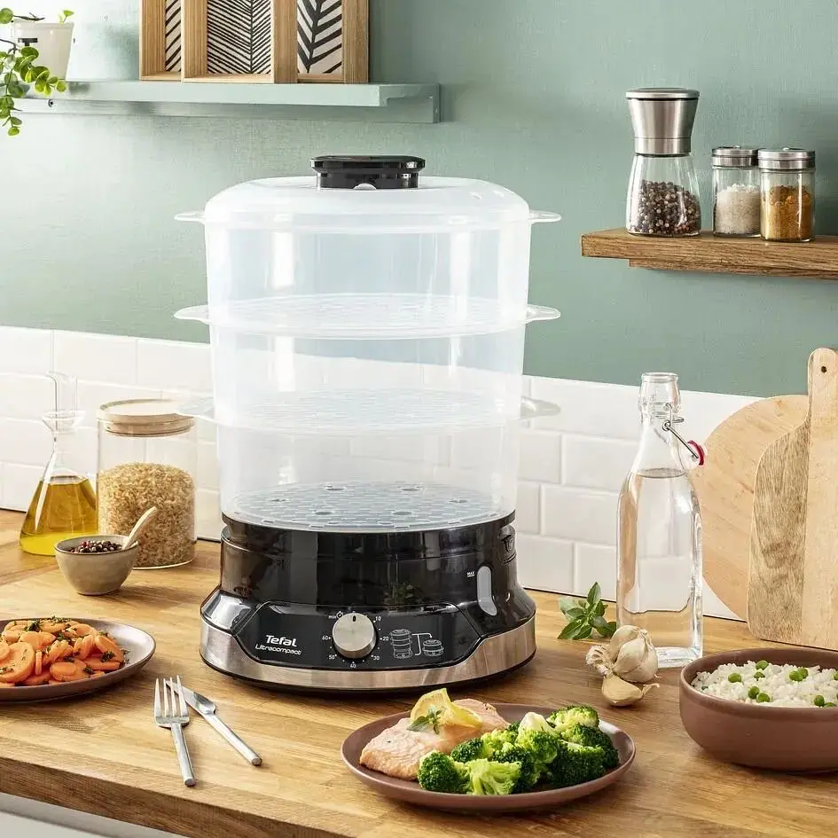 Пароварка Tefal Ultracompact 800 Вт чорна (VC204810) - фото 4
