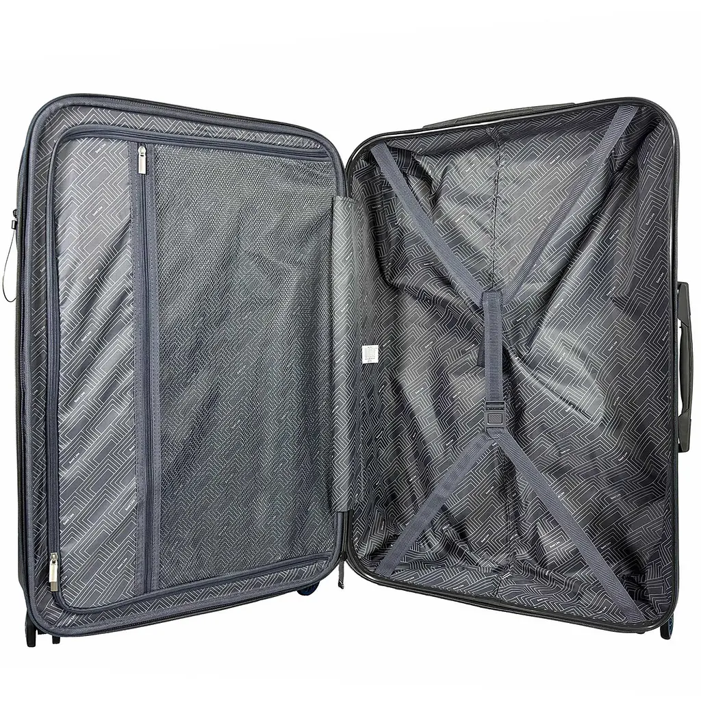 Валіза велика Semi Line T5736-3 28 дюймів ABS/текстиль 70×48×29,5 см Темно-коричневий/Сині лінії - фото 6