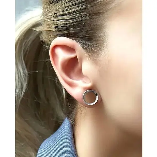 Срібна сережка для пірсингу вуха Ірій Тунелі. 40055ШТ - фото 2