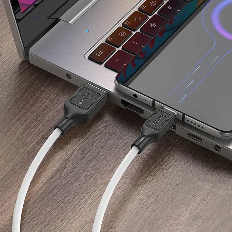 Кабель Hoco X90 Cool silicone USB to MicroUSB (1 м) Белый - фото 4