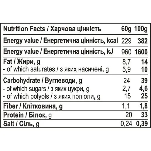 Протеиновые батончики Progress Nutrition Protein Bar Caramel & Cream 720 г (12 шт. x 60 г) - фото 2