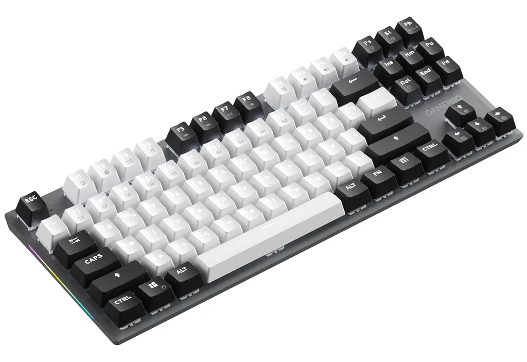 Клавіатура ігрова механічна GamePro MK-124-G USB Hot-Swap Outemu Red Switch Black-White - фото 3