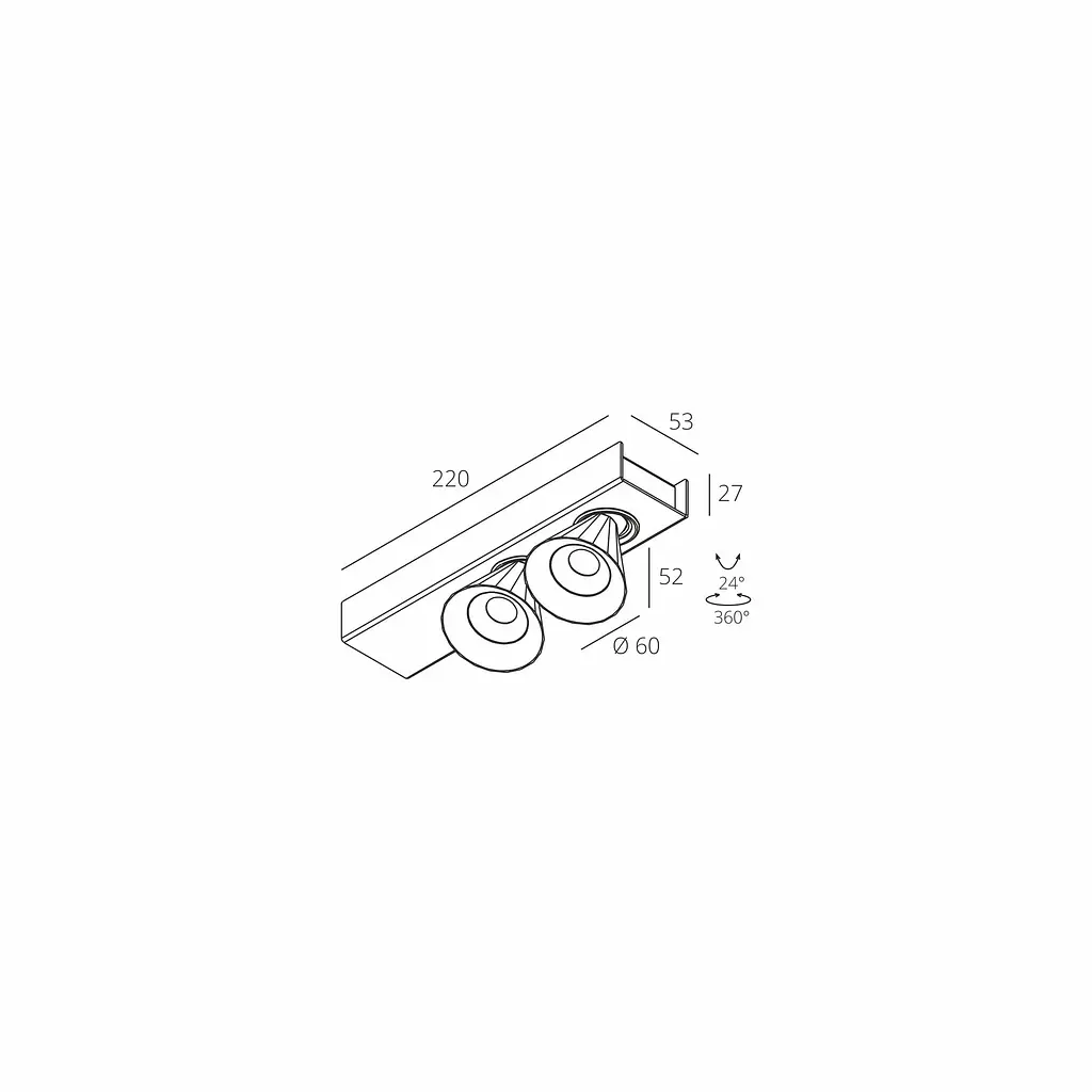Накладний світильник Skarlat RSLC74131-2 2×7W BK 3000K - фото 2