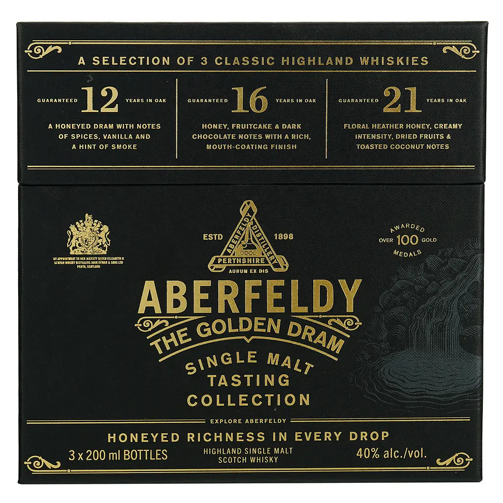 Набір віскі Aberfeldy The Golden Dram Tasting Collection 40% 0.6 л (0.2 х 3 шт.) в подарунковій упаковці - фото 4