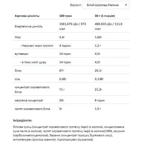 Протеїн Allnutrition Whey Delicious White Chocolate with Rasberry 700 г - фото 2