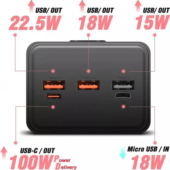 Зовнішній акумулятор Proove Giant 40000mAh 100W Black (PBGI99320001) [111576] - фото 4