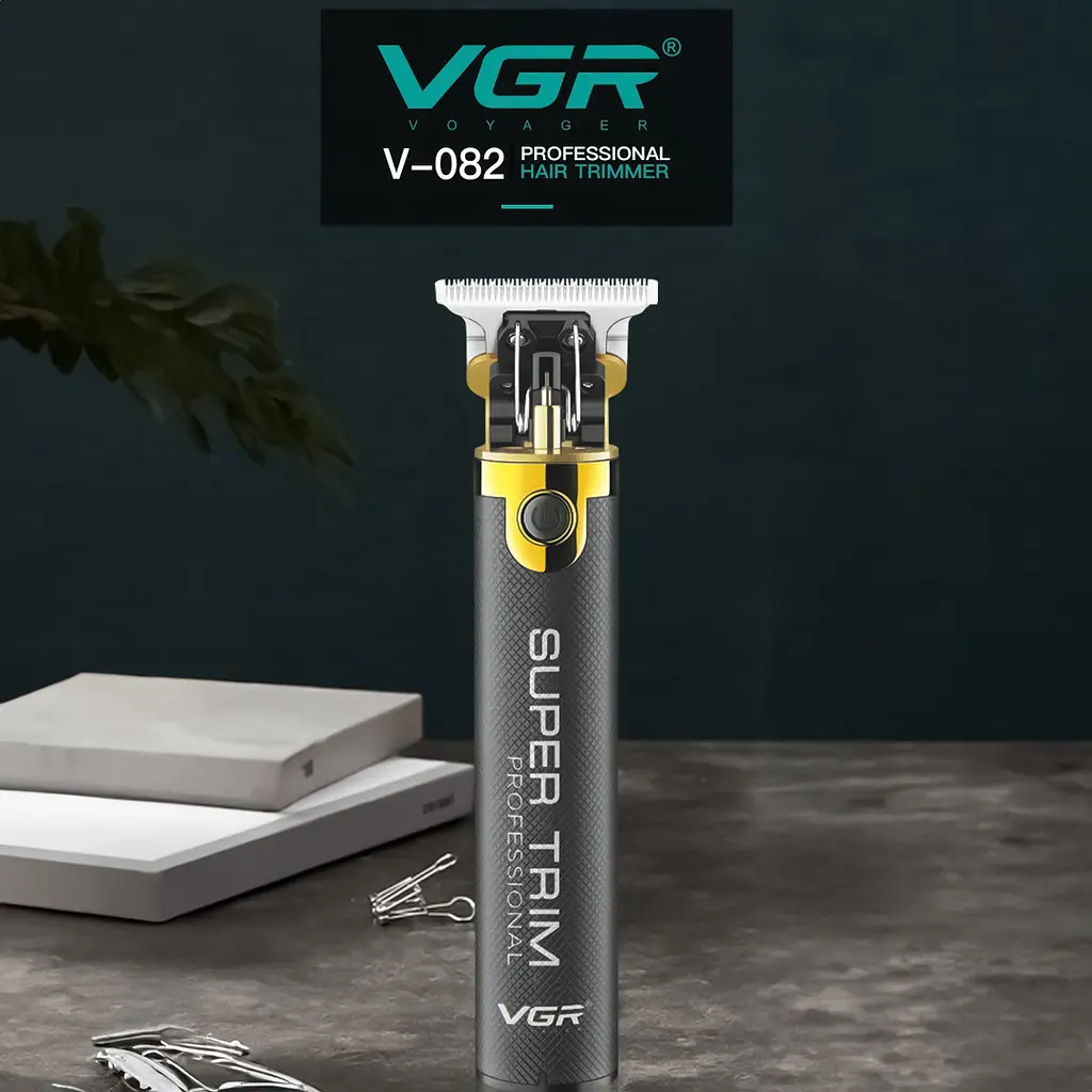 Триммер для бороды и волос Voyager V082, беспроводная машинка для стрижки, окантовочная, черная - фото 7