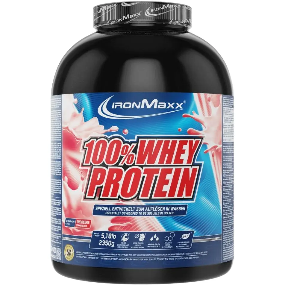 Протеїн IronMaxx 100% Whey Protein Полуниця 2350 г - фото 1