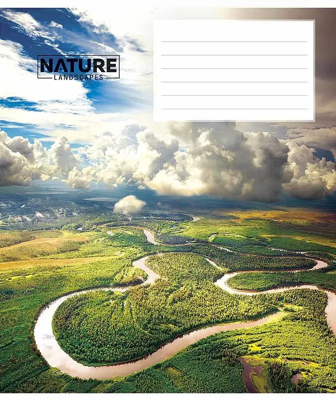 Зошит загальний Школярик Nature landscapes у лінію 24 аркушів 25 шт. (024-3375L) - фото 4