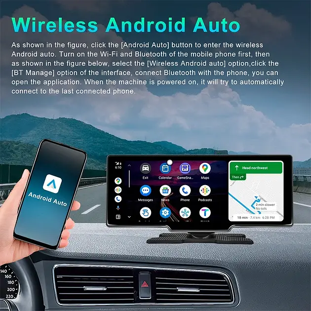 Відеореєстратор Wi-Fi Carplay та Android Auto Чорний (1014-605-00) - фото 2