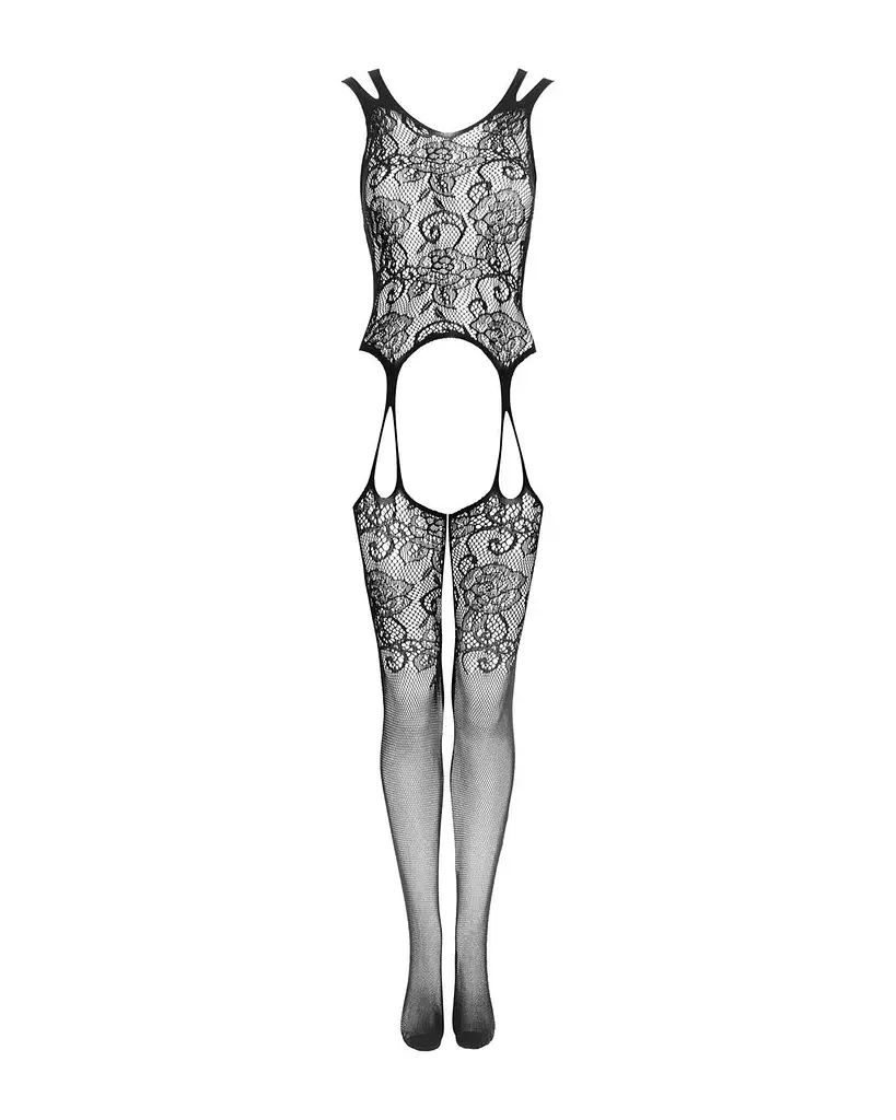 Бодистокинг Obsessive Bodystocking F237 растительное плетение имитация чулок S/M/L - фото 5