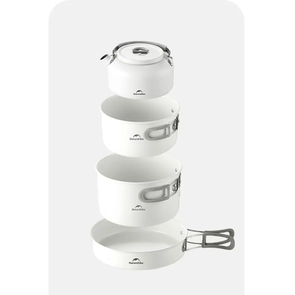 Чайник з керамічним антипригарним покриттям Naturehike CNK2450CF013 0,8 л, алюміній, білий - фото 3